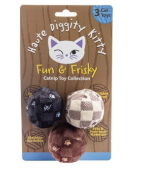 Kitty Vuiton Balls (Checker) Organic Catnip Toys